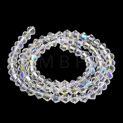 Transparent Electroplate Glass Beads Strands GLAA-F029-4mm-D13-1