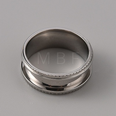 201 Stainless Steel Grooved Finger Ring Settings STAS-WH0027-26B-P-1