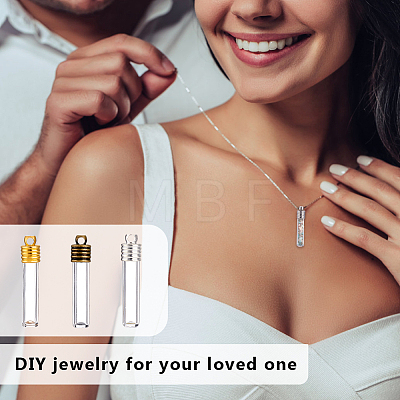 9Sets 3 Colors Clear Glass Long Bottle Pendants FIND-GA0004-62-1
