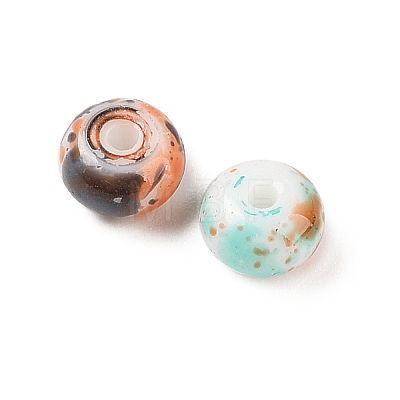 Opaque Spray Painted Glass Beads GLAA-G118-01E-1
