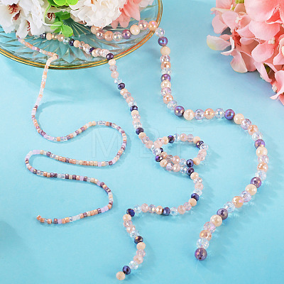 3 Strands 3 Styles Electroplate Glass Beads Strands GLAA-TADJ0001-14-1