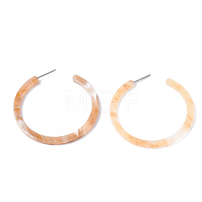Cellulose Acetate(Resin) Half Hoop Earrings KY-S163-372B-02-1