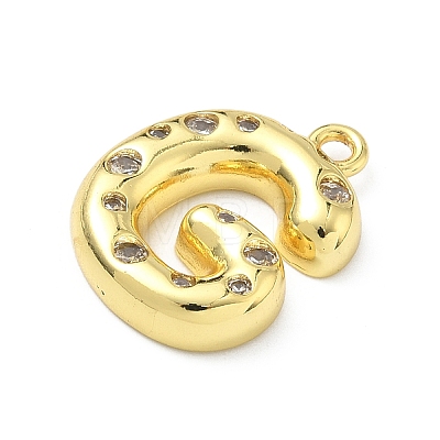 Brass Micro Pave Clear Cubic Zirconia Pendants KK-I476-02G-G-1
