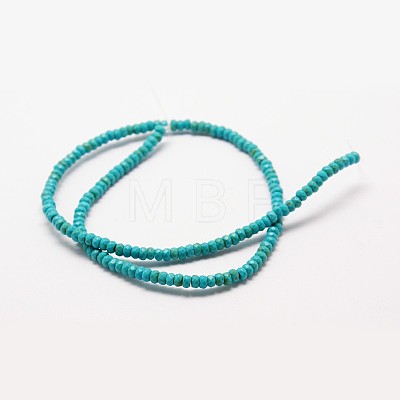 Faceted Rondelle Synthetic Turquoise Beads Strands TURQ-I015-6x4mm-06-1