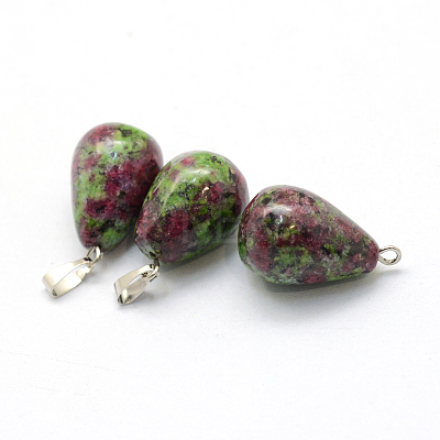 Teardrop Natural Ruby in Zoisite Pendants G-Q435-25-1