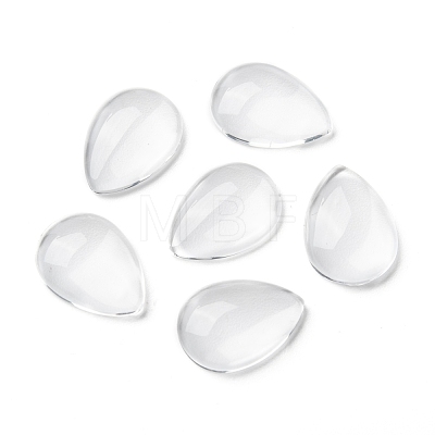 Transparent Teardrop Glass Cabochons GGLA-R024-18x13-1