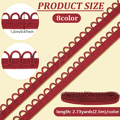 20M 8 Colors Nylon Braid Trims with Elastic Button Loops OCOR-BC0009-80-1