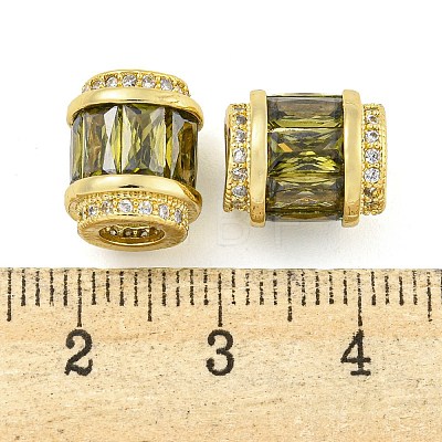 Rack Plating Brass Micro Pave Cubic Zirconia European Beads KK-F089-31G-05-1