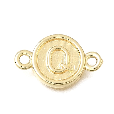 26Pcs 26 Styles Brass Disc with Initial Links Connector Charms KK-E802-36G-1