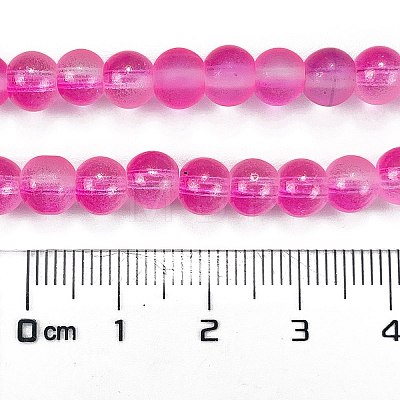 Frosted Transparent Glass Bead Strands GLAA-P065-6mm-11-1