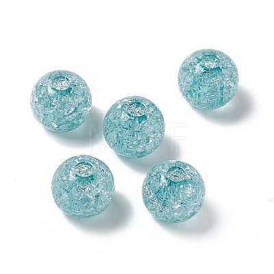 Transparent Crackle Acrylic Bead X-OACR-H019-02-1