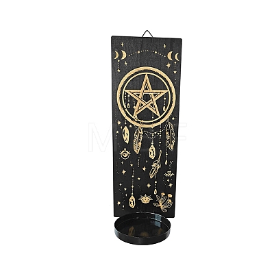 Witchcraft Theme Wall Wooden Candle Mounted Holder PW-WGA318B-01-1