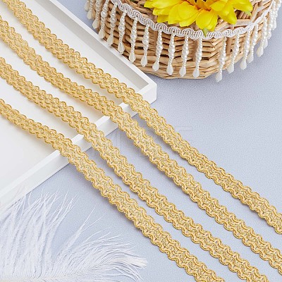 Polyester Wavy Lace Ribbons OCOR-WH0082-21B-1