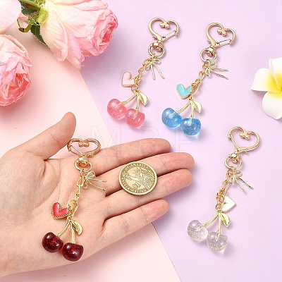 Alloy Enamel with Resin Pendant Decorations HJEW-YW00447-01-1