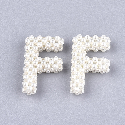 Handmade ABS Plastic Imitation Pearl Woven Beads FIND-T039-18-F-1