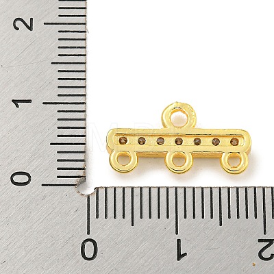 Rack Plating Brass Micro Pave Clear Cubic Zirconia Rectangle Chandelier Component Links KKB-L215-037G-1