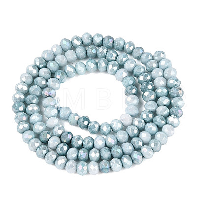 Anti-Tarnish Electroplate Rondelle Glass Beads Strands EGLA-T021-3mm-17-03-1