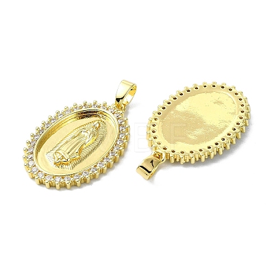 Rack Plating Brass Micro Pave Cubic Zirconia Pendants KK-R157-14B-G-1