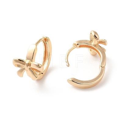 Bowknot Brass Hoop Earrings for Women EJEW-P292-02G-1