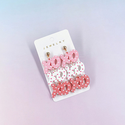 Acrylic Dangle Stud Earrings FS-WG919F8-02-1