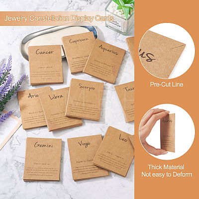 Fashewelry 120Pcs 12 Styles 12 Constellation Theme Cardboard Jewelry Display Cards AJEW-FW0001-02-1