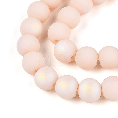 Frosted Opaque Glass Beads Strands GLAA-T032-P8mm-MBB09-1