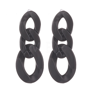 CCB Plastic& Acrylic Curb Chain Necklace & Dangle Stud Earrings SJEW-JS01233-01-1