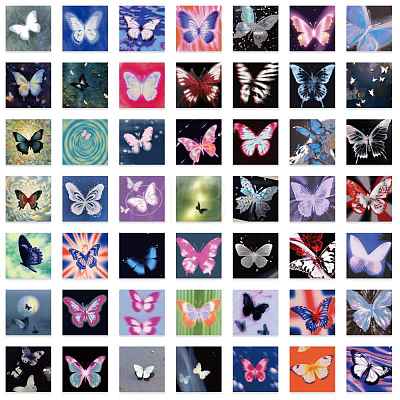 Butterfly PVC Self-adhesive Sticker STIC-PW0017-15-1