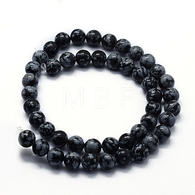 Natural Snowflake Obsidian Beads Strands X-G-I199-36-10mm-1