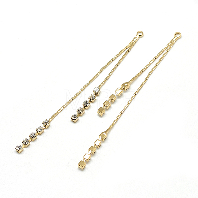 Brass Coreana Chain Tassel Big Pendants X-KK-T032-167G-1