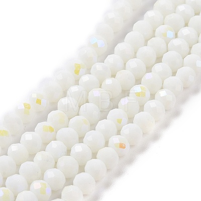 Electroplate Opaque Solid Color Glass Beads Strands EGLA-A044-P6mm-L01-1