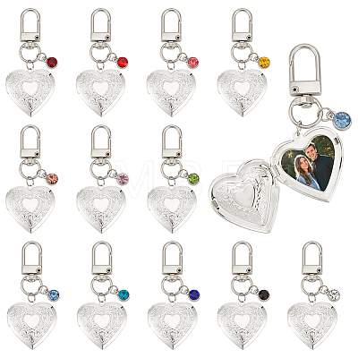 12Pcs Heart Brass Locket Pendant Decorations KEYC-PH01638-1