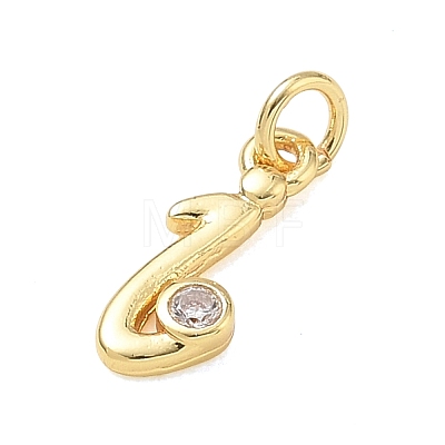 Brass Micro Pave Clear Cubic Zirconia Charms KK-D289-66G-I-1