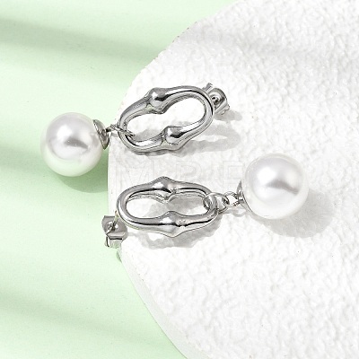 304 Stainless Steel Stud Dangle Earrings EJEW-E618-01P-1