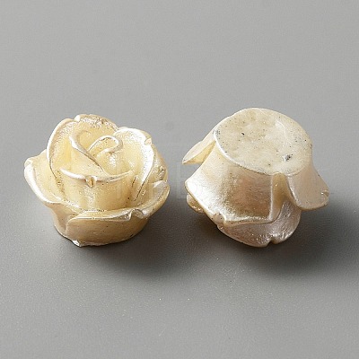 Opaque Pearlized Resin Cabochons RESI-WH0034-18A-01-1
