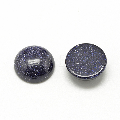 Synthetic Blue Goldstone Cabochons X-G-R416-8mm-34-1