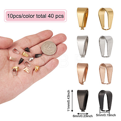 40Pcs 4 Style Stainless Steel Ice Pick Pinch Bails STAS-YS0001-17-1