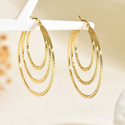 201 201 Stainless Steel Triple Hoop Earrings BC8902-2-1