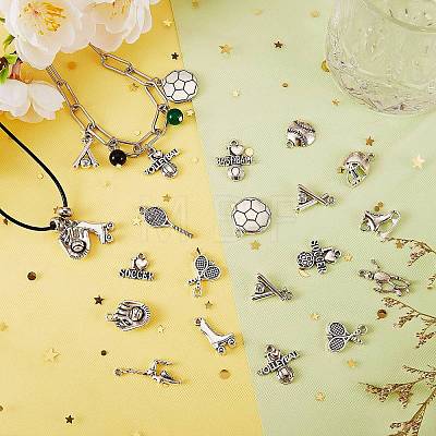 112Pcs 14 Style Tibetan Style Alloy Pendants TIBEP-SZ0001-11-1