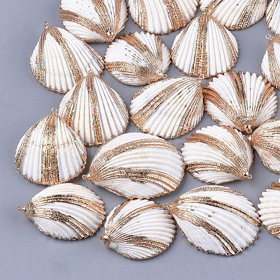 Electroplate Sea Shell Pendants SSHEL-S261-07-1