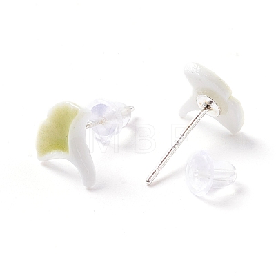 Ginkgo Leaf Resin Stud Earrings Set for Girl Women EJEW-D278-06S-1