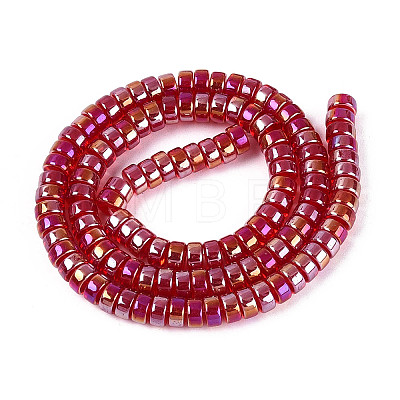 AB Color Plated Transparent Glass Beads Strands GLAA-T026-3x6mm-T09-1