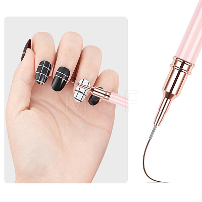 5Pcs Plastic Nail Art Line Brush AJEW-WH20816-069A-1
