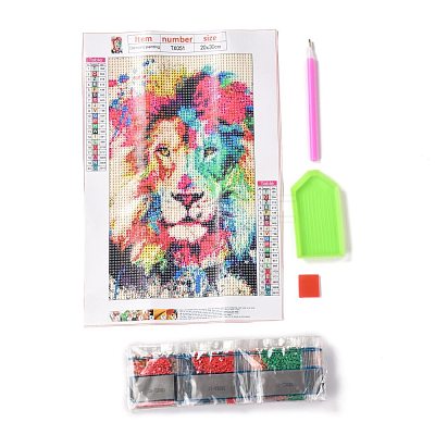 5D DIY Diamond Painting Animals Canvas Kits DIY-C004-09-1