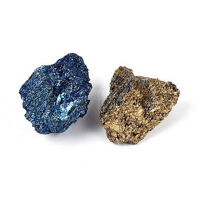 10Pcs Electroplated Natural Coal Quartz Geode Cornucopia Mineral Specimen G-N347-15-1