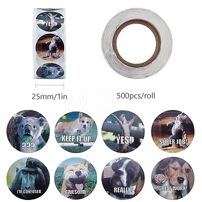CRASPIRE Animal Self-Adhesive Paper Gift Tag Stickers DIY-CP0001-73B-1