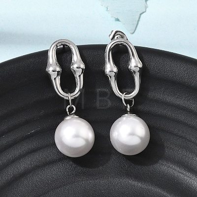 304 Stainless Steel Stud Dangle Earrings EJEW-E618-01P-1