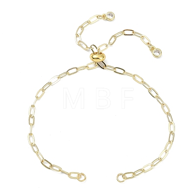 3MM Brass Paperclip Chain Slider Bracelet Making AJEW-JB01602-1