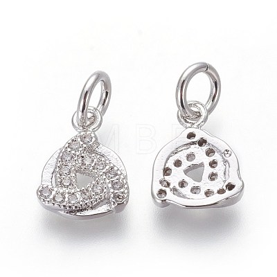 Brass Micro Pave Cubic Zirconia Charms ZIRC-J021-15P-RS-1