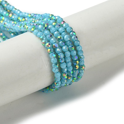 Electroplated Glass Beads Strands EGLA-P055-01A-02-1
